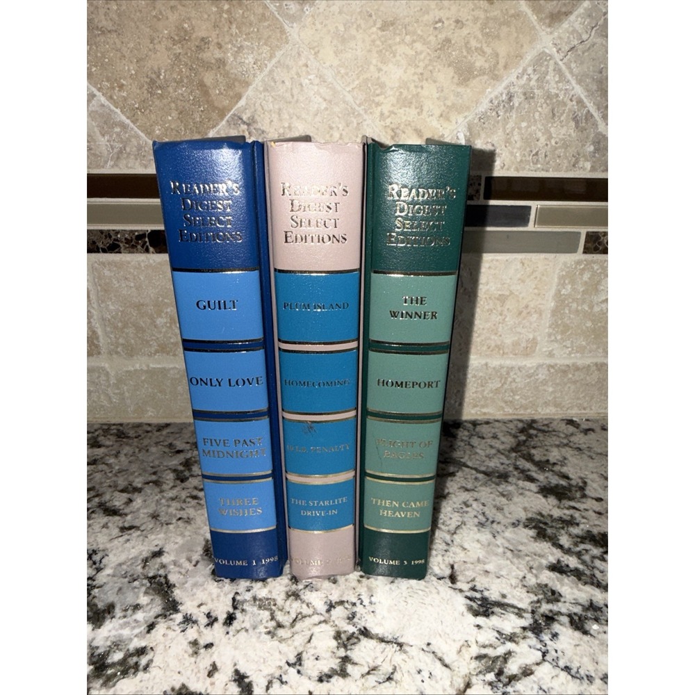 Reader's Digest Condensed Books Lot of 3 Staging Multicolor Decor Display 1999